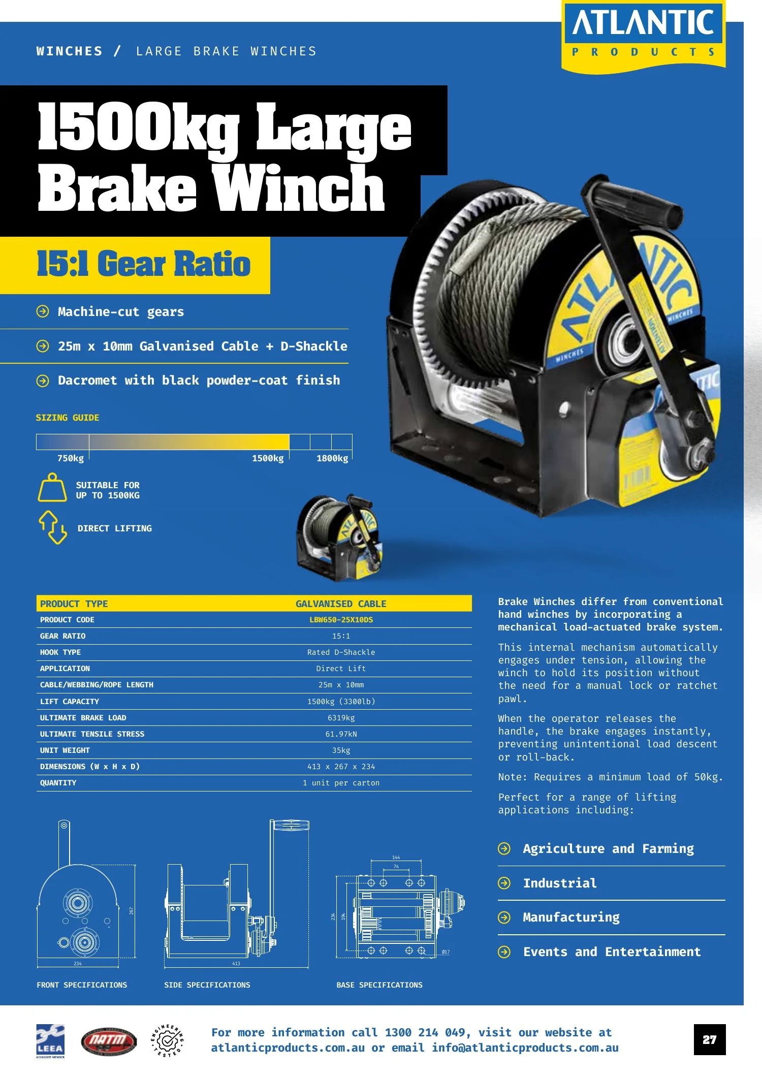Atlantic Products catalogue, page 27