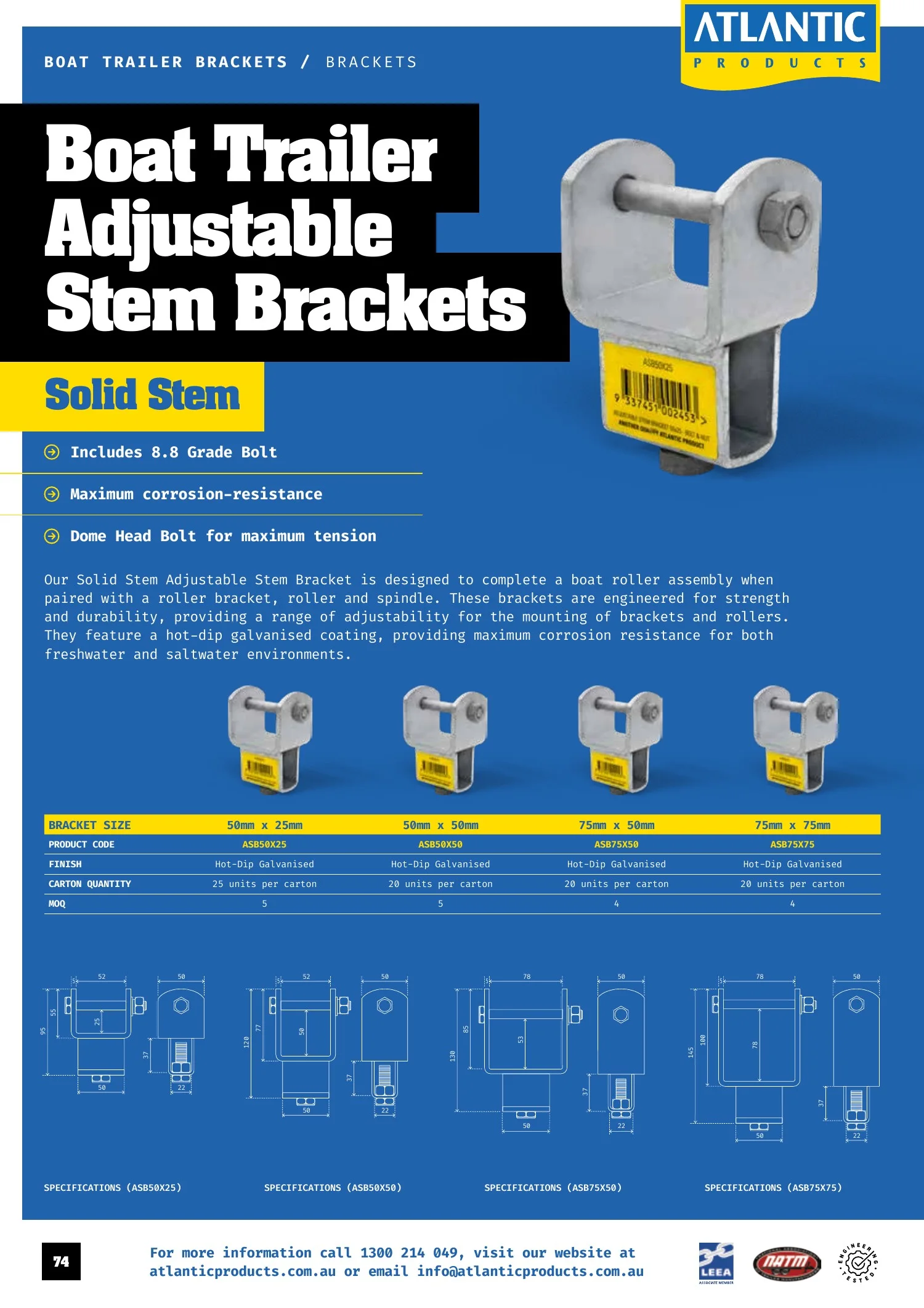 Atlantic Products catalogue, page 74