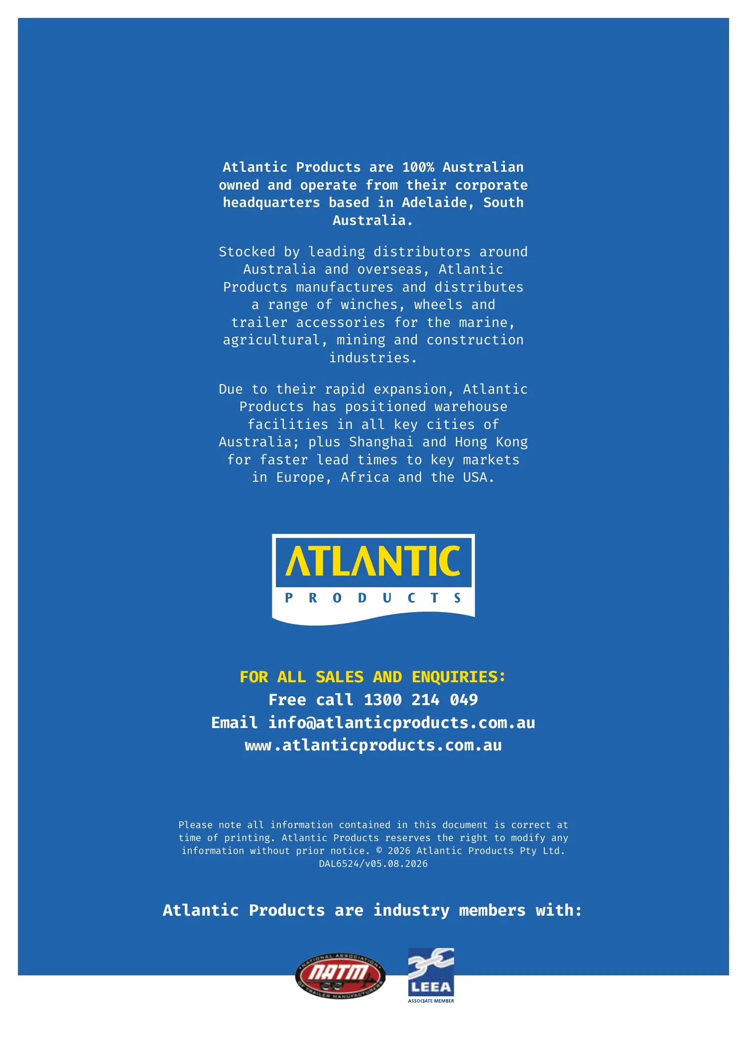 Atlantic Products catalogue, page 136